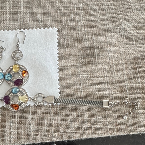 Colorful Crystal Drop Earrings - Picture 4 of 4